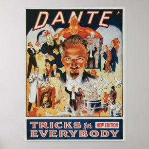 Poster magique vintage, Dante le magicien