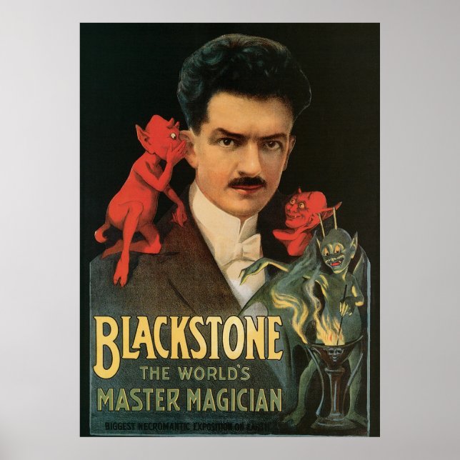 Poster magique vintage, Grand Magicien Blackstone (Devant)