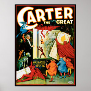 Poster magique vintage, Magicien Carter le grand