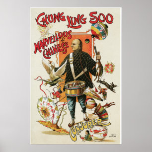 Poster magique vintage, Magicien Chung Ling Soo