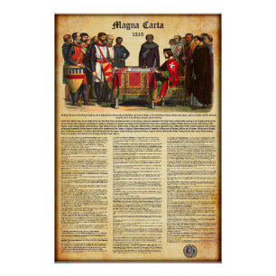 Poster MAGNA CARTA 1215 - Texte anglais