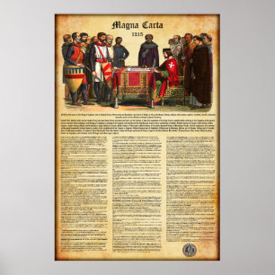 Poster MAGNA CARTA 1215 - Texte anglais