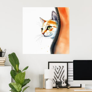 Poster Magnifique Aquarelle tendance Collection de chats