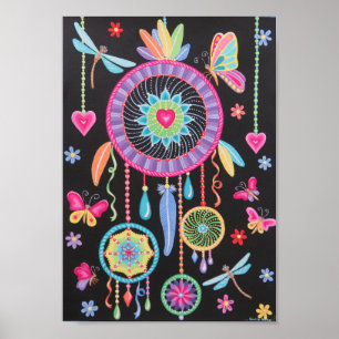 Poster Magnifique art de Dreamcatcher Mandala par Soozie 