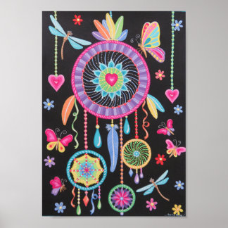 Poster Magnifique art de Dreamcatcher Mandala par Soozie