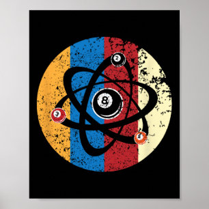 Poster Magnifique Billard Ball Atom Science Pool Joueur S