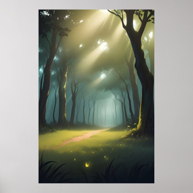 Poster magnifique chemin forestier (Devant)