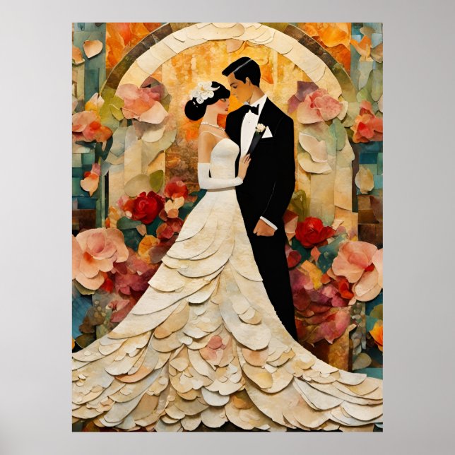 Poster Magnifique collage de mariée et de chambre (Devant)
