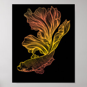 Poster Magnifique combat de poissons Betta siamois Halfmo