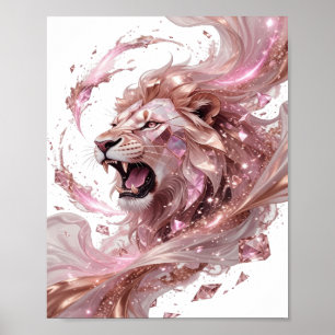Poster Magnifique conception de déclaration LION ROI en a
