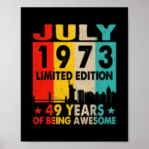 Poster Magnifique depuis juillet 1973 49e anniversaire Vi