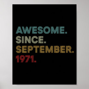 Poster Magnifique Depuis Septembre 1971 Anniversaire