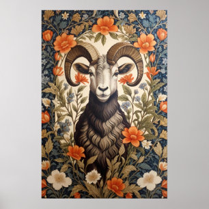 Poster Magnifique Grand Mouton à Cornes Inspiré de Willia