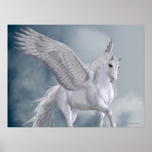 Poster Magnifique Pégase Blanc (Devant)