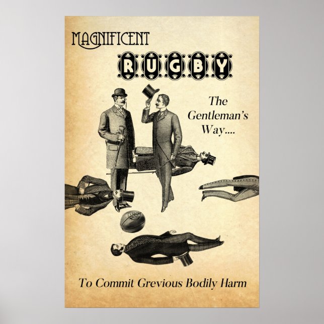 Poster Magnifique Rugby - Rugby Vintage (Devant)