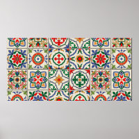 Magnifique sans couture motif blanc coloré marocai