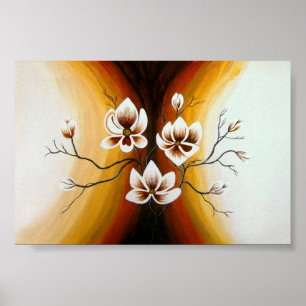 Poster Magnolias, acrylique -