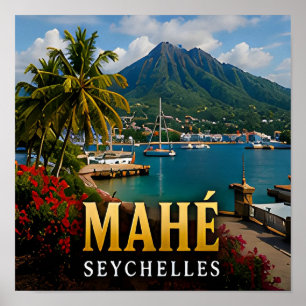 Poster Mahé Seychelles île tropicale Voyage Souvenir