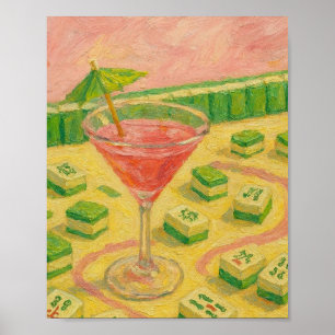 Poster Mahjong Chic Peinture Cocktail 