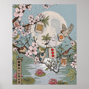 Poster Mahjong Lever de lune