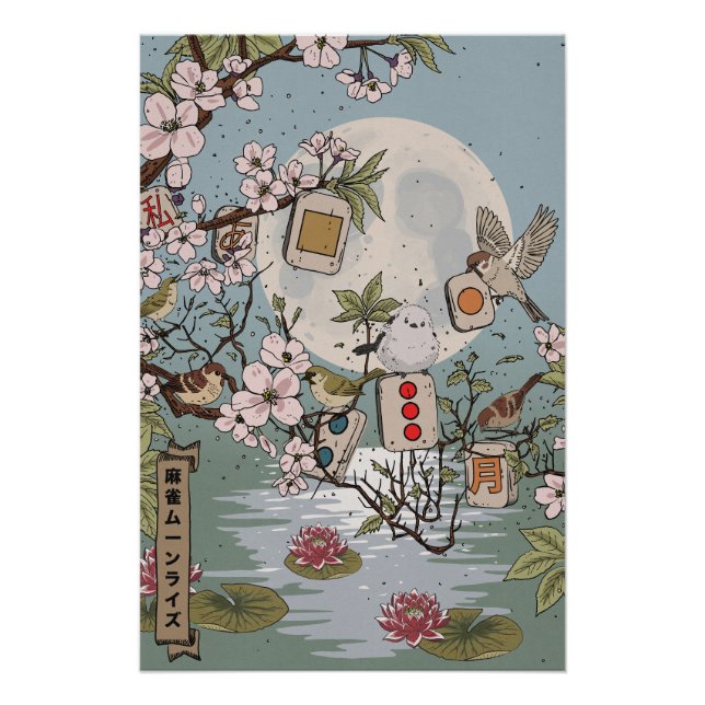 Poster Mahjong Lever de lune (Devant)