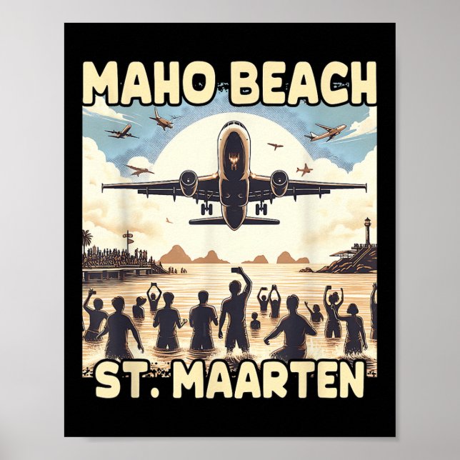 Poster Maho Beach St. Maarten (Devant)