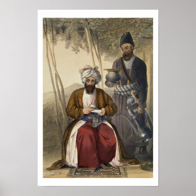 Poster Mahommed Naib Shurreef, un Célébré Kuzzilbach Ch (Devant)