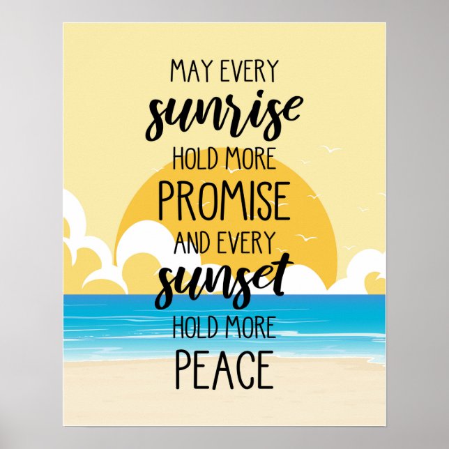 Poster Mai chaque lever de soleil tenir plus Promesse Art (Devant)
