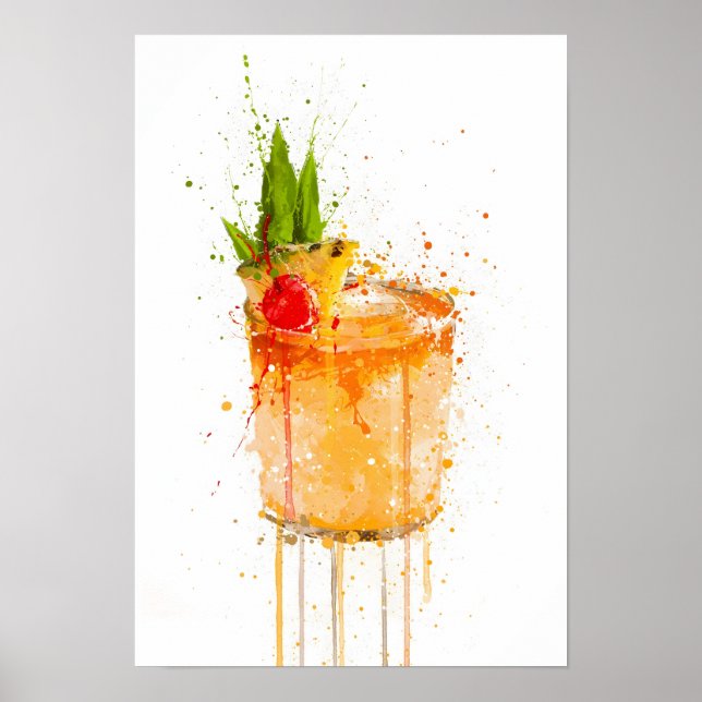 Poster Mai Tai Cocktail (Devant)