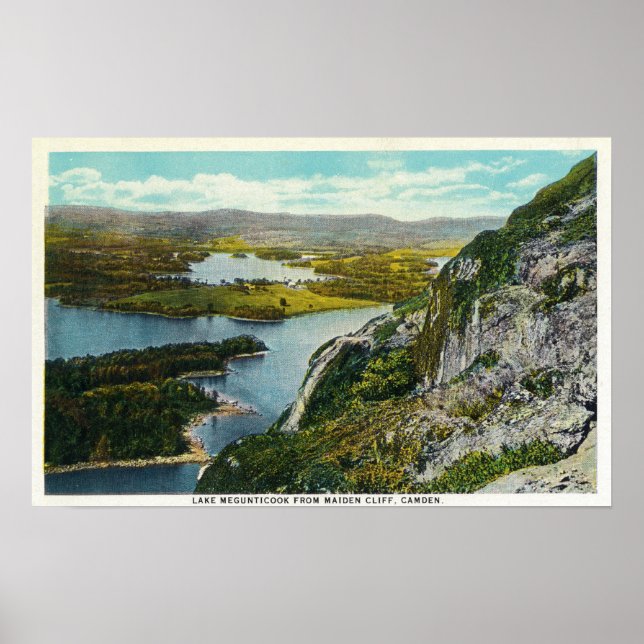 Poster Maiden Cliff Vue du lac Megunticook (Devant)