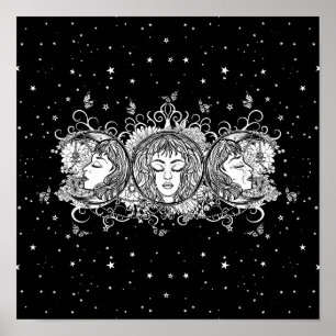 Poster Maiden Mother Crone - Triple Moon