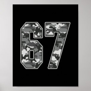 Poster Maillot Camo #67 Numéro 67 Uniforme Fan Favori Pla