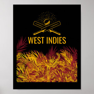 Poster Maillot de cricket bordeaux des Windies Cricket de