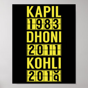 Poster Maillot de fan de cricket de l'équipe Inde