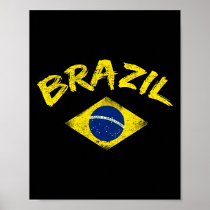 Poster Maillot de foot du Brésil drapeau national brésili