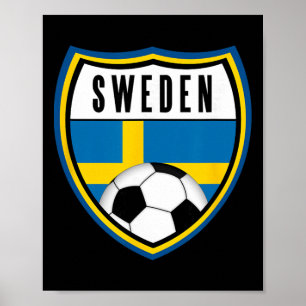 Poster Maillot de foot suédois Drapeau suédois