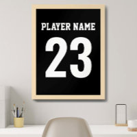 Maillot de Sport Monogramme Nom Numéro Noir