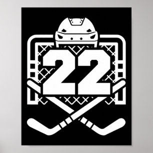Poster Maillot numéro 22 de hockey drôle de joueur de hoc