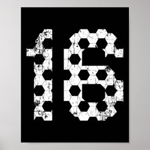 Poster Maillot Vintage Football 16 Numéro