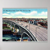 Main Ave. Pont, Cleveland, Ohio Carte Postale Vint