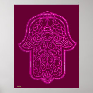 Poster Main de henné de Hamsa (rose)