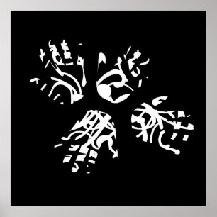 Poster main de palme géométrique abstraite