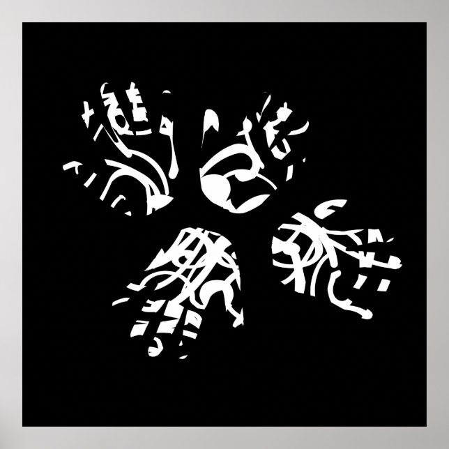 Poster main de palme géométrique abstraite (Devant)