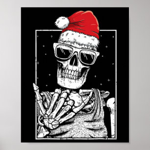 Poster Main de squelette Rock Halloween Noël Rock Musique