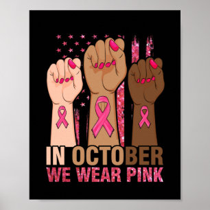 Poster Main En octobre nous portons le cancer du sein ros