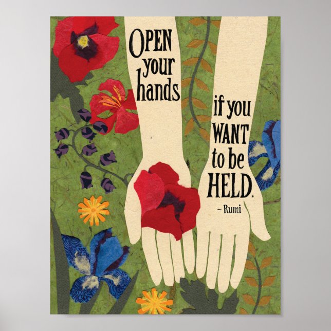 Poster Main ouverte dans le Jardin Flower (Devant)
