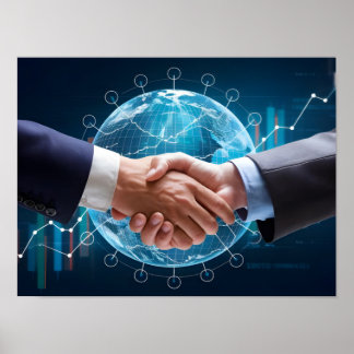 Poster Main shake hommes d'affaires