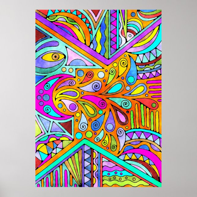 Poster Main Tirée Par EDDArt - Blah Blah Blah 1 (Devant)