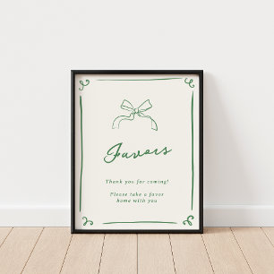 Poster Main Whimsical Tirée Vert Faveurs