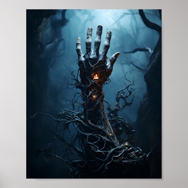 Poster Main Zombie Sortant D'Halloween Grave Et Effrayant (Devant)